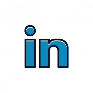 Logo LinkedIn Ads, com fundo branco e a cor azul